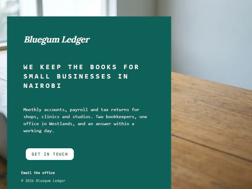 Bluegum Ledger — Bookkeeping