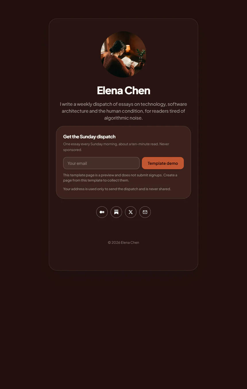 Elena Chen — Independent Essayist & Tech Dispatch