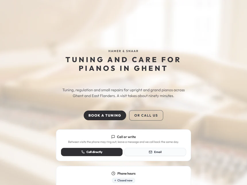 Hamer & Snaar — Piano Tuning