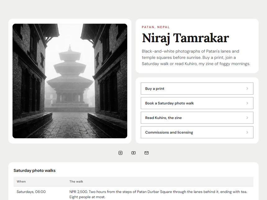 Niraj Tamrakar — Street photographer's link page